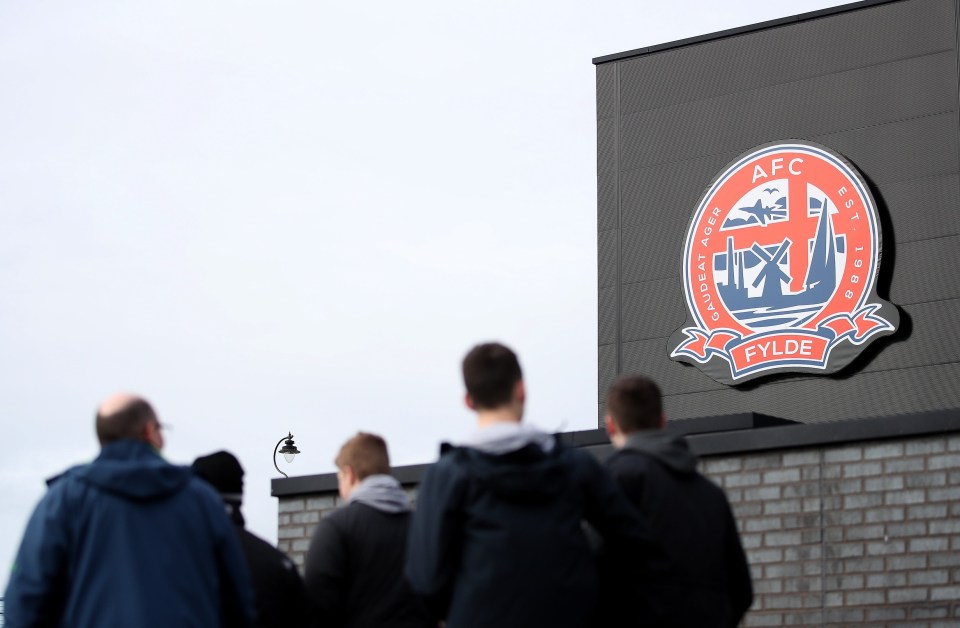 AFC Fylde fans outside the stadium.