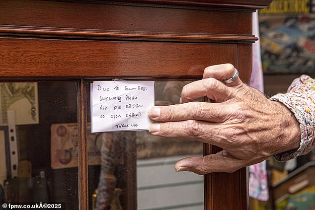 It comes days after a business owner was told by police to remove a sign calling thieves 'scumbags'