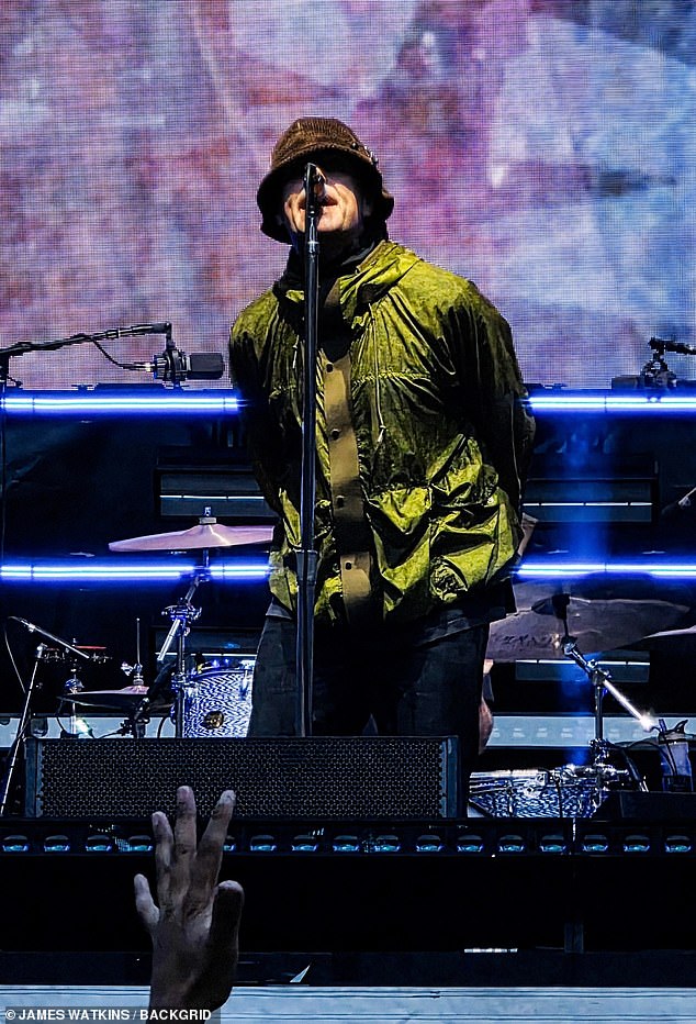 Oasis performing live at Wembley Stadium on Saturday July 26 during their Live 2025 World Tour