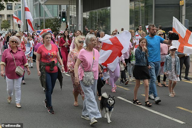 The pink protest of mothers and children was peaceful until it was swarmed by masked thugs