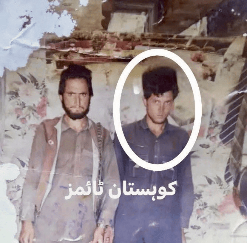 Photo of two men, one circled.