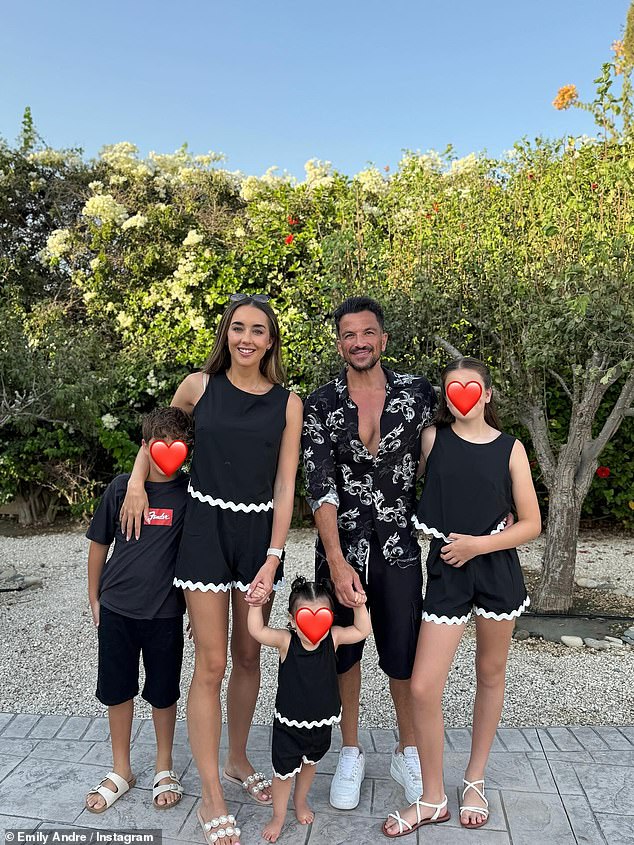 Emily Andre has shared new pictures of her family holiday on Wednesday as put on a united front amid accusations of Peter's behaviour to Katie Price