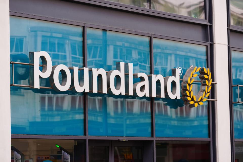 Poundland store sign in Sheffield.