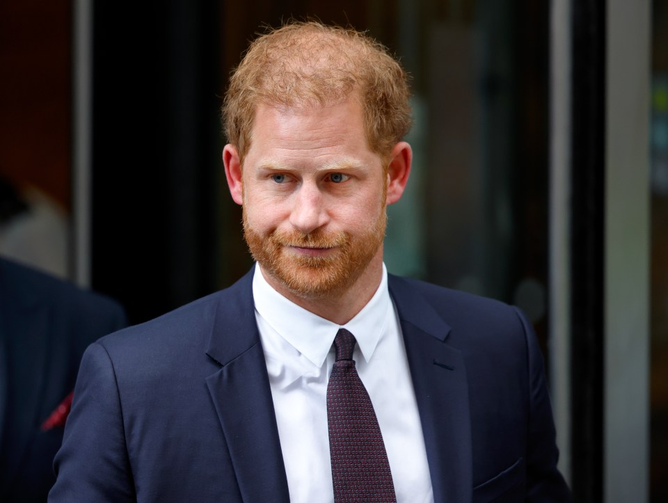 Prince Harry leaving the High Court after giving evidence in a phone hacking trial.