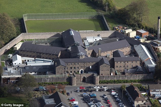She had been working as an officer at category C jail HMP Usk (above) and the nearby open prison HMP Prescoed, both in Gwent, South Wales, when the offence was committed