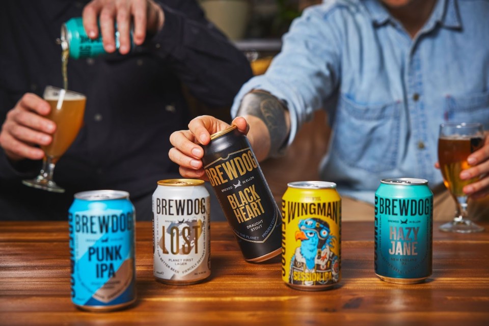 Variety of BrewDog beers.
