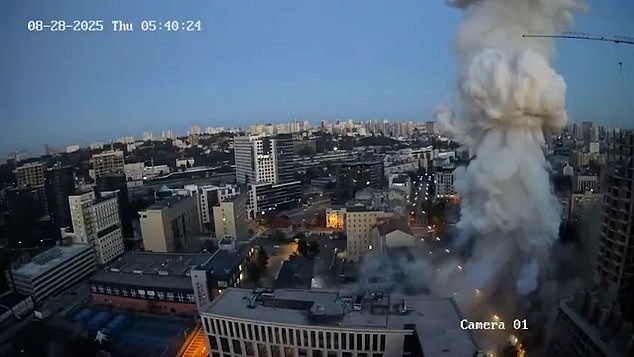 Russia has struck the British Council building in Kyiv as Vladimir Putin blitzed the city with hypersonic missiles and drones in an attack that has killed at least 18 people