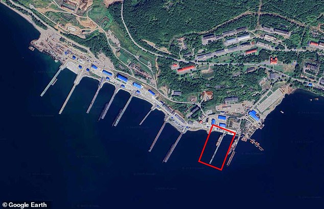 Satellite image shows the pier before it was damaged by the tsunami