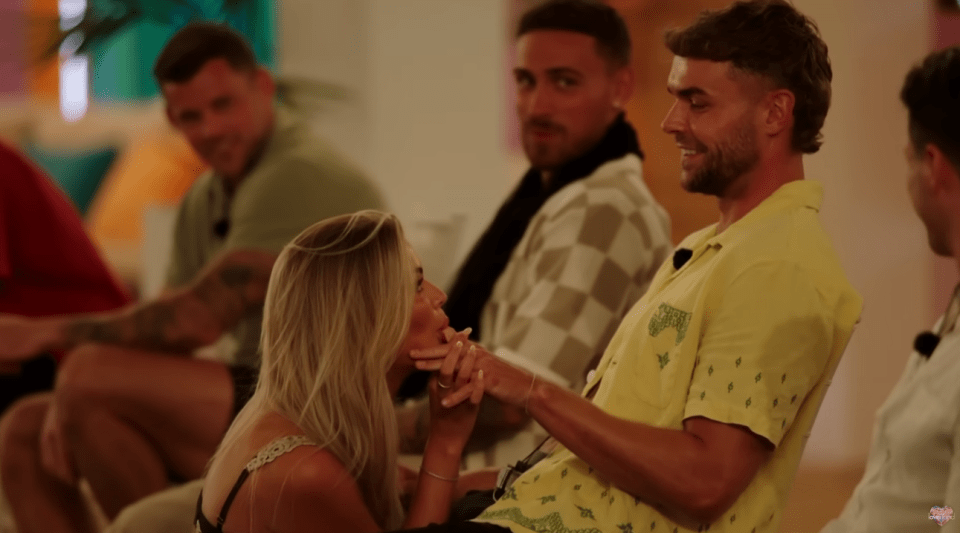 Love Island contestants during the Heart Rate Challenge.