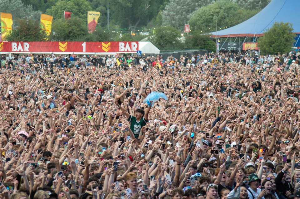 Large crowd at a music festival.