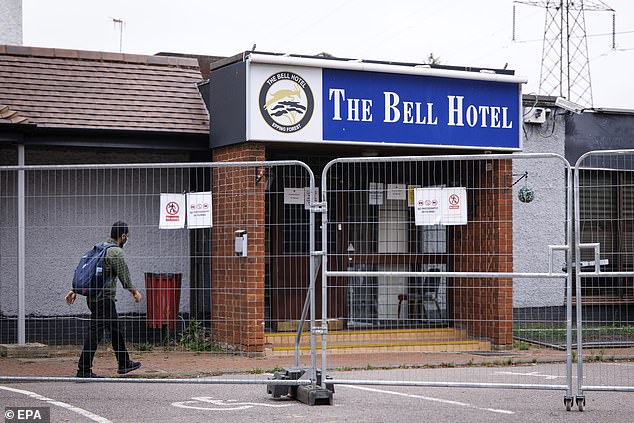 Home Secretary Yvette Cooper 's bid to appeal against a court ruling blocking asylum seekers from being housed at the Bell Hotel in Epping (pictured) began at the Court of Appeal this morning