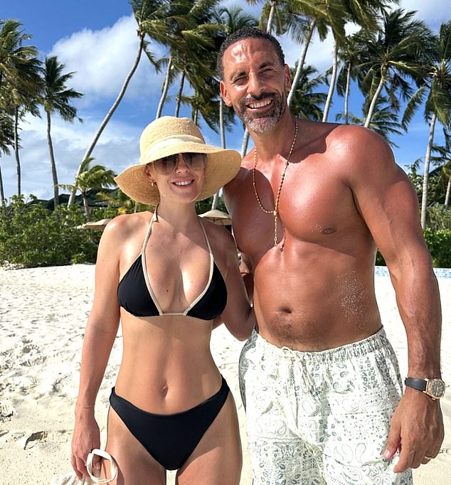 Rio Ferdinand has revealed why he has decided to relocate to Dubai after quitting TNT Sports (pictured with wife Kate)