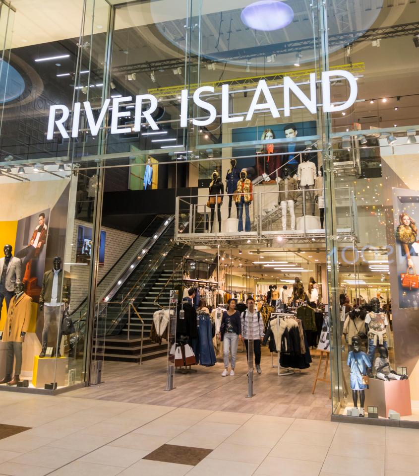 River Island store in a shopping mall.