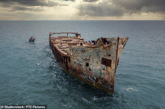 The Bermuda Triangle is home to some of the world's most famous shipwrecks, such as that of the SS Sapona (pictured), but a scientist now claims to have solved the mystery of this deadly region