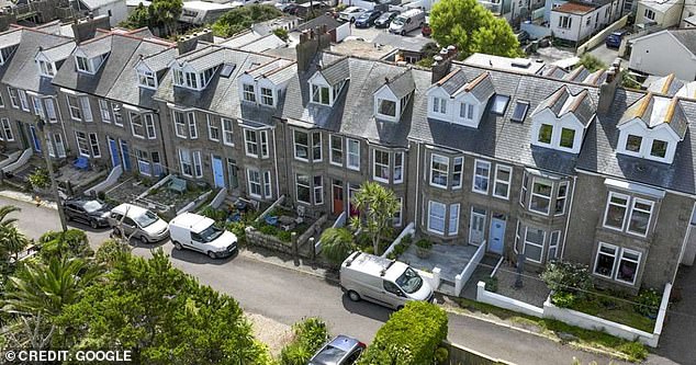 Emergency services rushed to the horrifying incident on Carthew Terrace (pictured, file photo) in the seaside town of St Ives at around 7pm