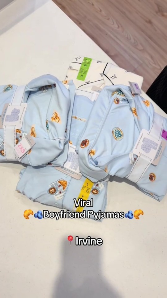 Viral boyfriend pajamas in Irvine.