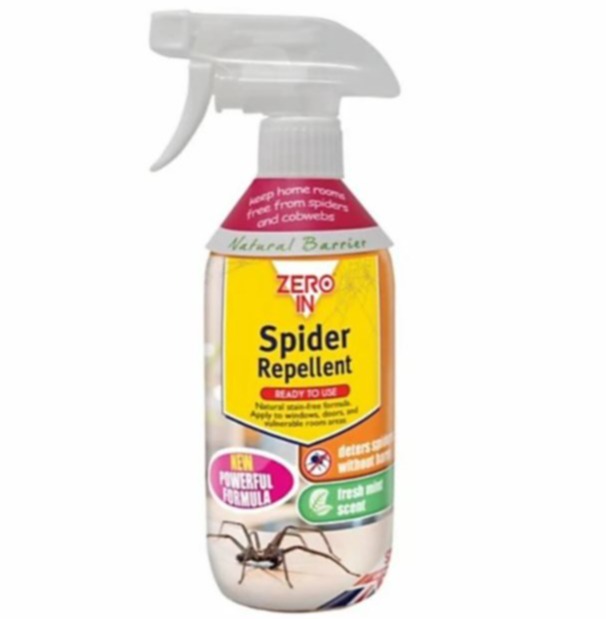 Zero In Spider Repellent spray bottle.
