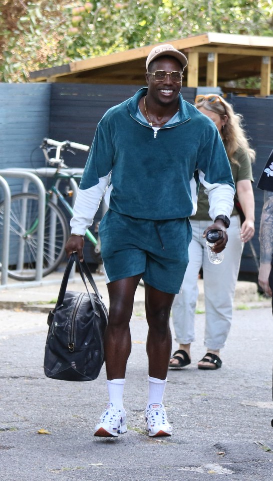 Jimmy Floyd Hasselbaink arriving at dance rehearsal studios.