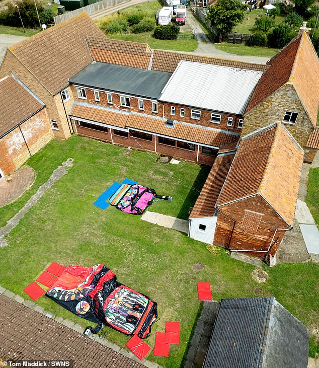 Aerial view of Stathern Lodge in Canal Lane near Melton Mowbray, Leicestershire - the site of the Stathern Children's Holiday Fund SCHF