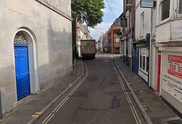During the early hours of December 18, 2022, Hayleh drove into Weymouth town centre with a packet of condoms in his car and sexually assaulted the girl on Maiden Street (pictured)