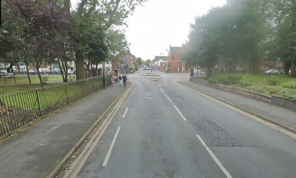 College Road in Shelton, viewed from a street-level perspective.