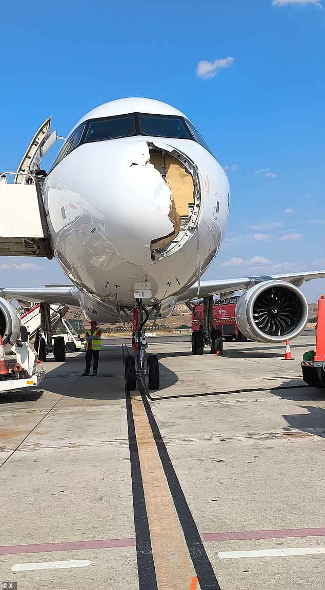 Iberia Flight IB579 was forced to land back in Madrid after it was reportedly struck by a large bird during takeoff