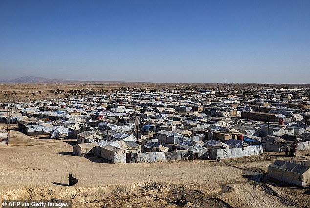 Picture shows the Kurdish-run al-Hol camp, which holds relatives of suspected Islamic State (IS) group fighters in Syria