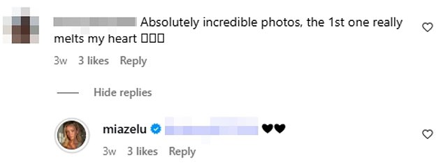 Some of the Instagram comments left on Mia Zelu's profile by male Instagram users who do not seem to realise she isn't real
