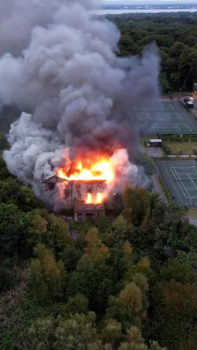 LIVERPOOL: A 14-year-old schoolgirl was arrested after a 'deliberate' blaze destroyed an abandoned Grade I-listed manor house