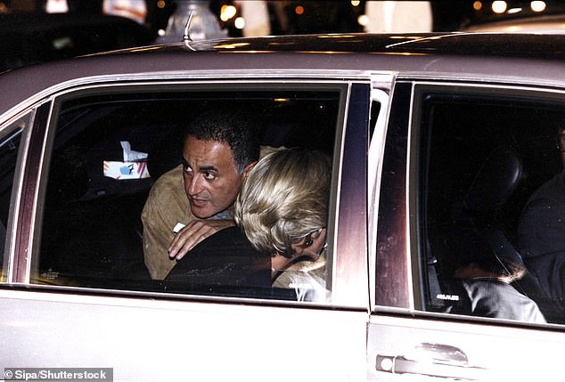 One of the last pictures of Diana as she left the Ritz for Dodi Fayed's apartment