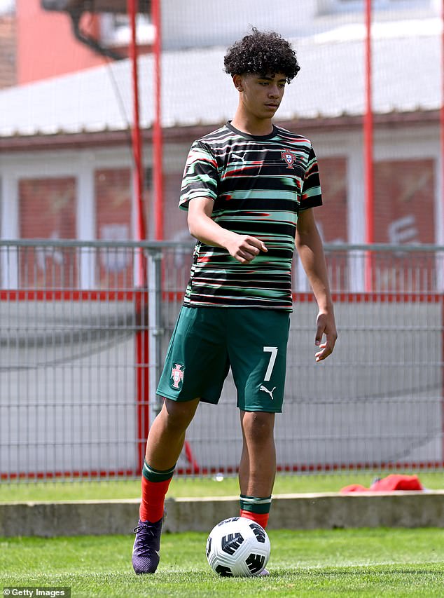 Cristiano Ronaldo Jr, 15, scored his first goal for Portugal's U15 side in May