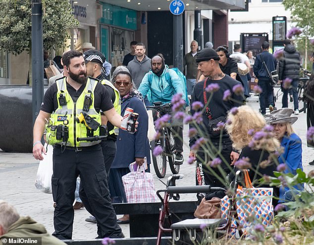 Derby city centre has seen an uptick in police officers patrolling the area after the recent murder of a businessmen in a bank and a brazen shop robbery both in broad daylight