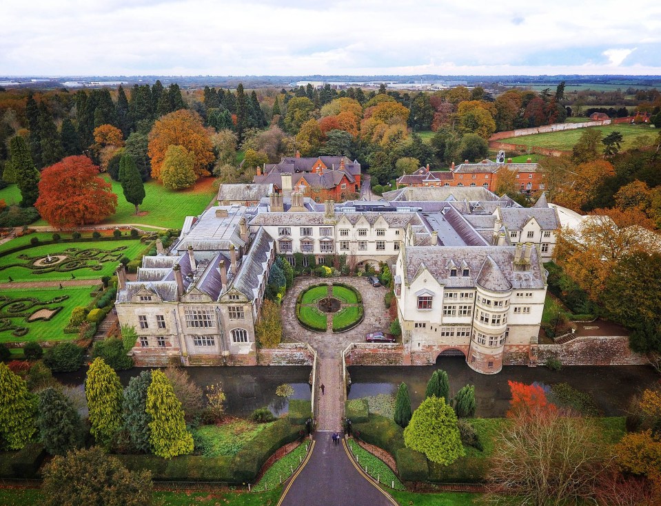 Aerial view of Coombe Abbey.