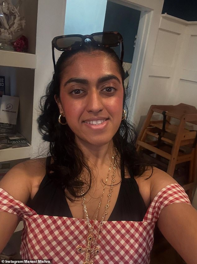 Manasi Mishra (pictured), 21, was under the impression that if she worked hard in school and mastered coding, she'd have a prestigious tech job with a cushy salary lined up straight from college