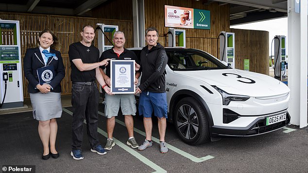 The Polestar 3 has set the Guinness World Record for longest journey travelled by an electric SUV on a single charge - 581.3 miles. It was driven by Sam Clarke, Kevin Boker and Richard Parker