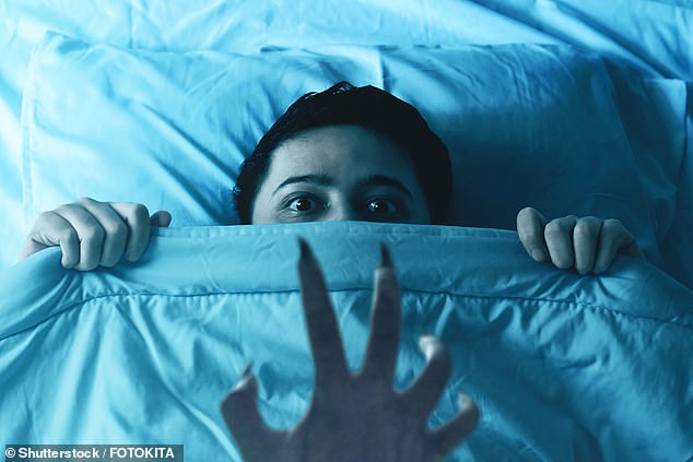 The American Academy of Sleep Medicine estimates around 4 per cent of adults (the equivalent of roughly two million adults in the UK) are thought to have nightmare disorder (picture posed by model)