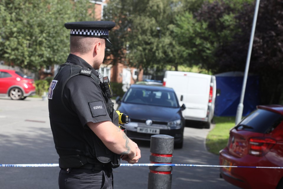Police officer at a crime scene.