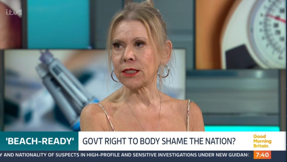 Tina Malone on Good Morning Britain discussing body shaming.
