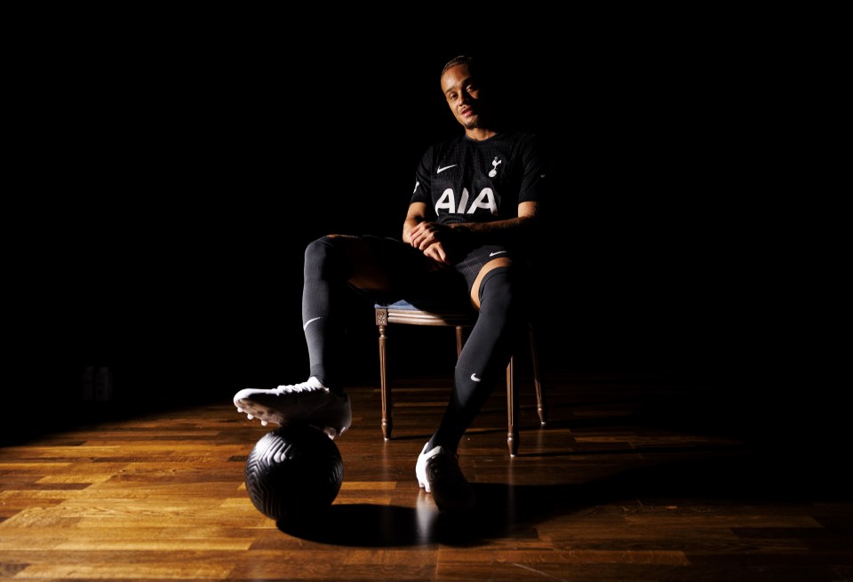 Xavi Simons in Tottenham Hotspur jersey.