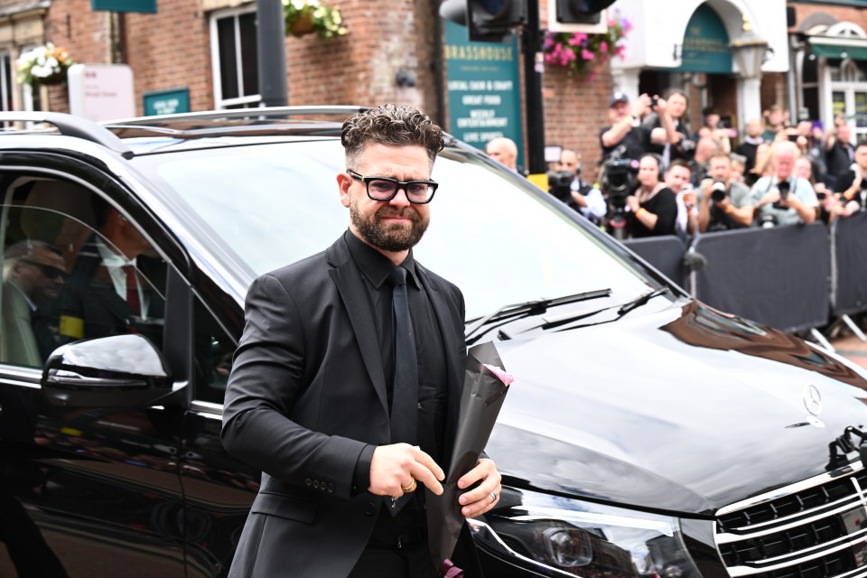 Jack Osbourne at Ozzy Osbourne's funeral in Birmingham.