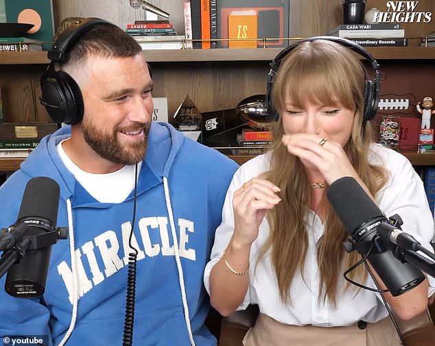 A smitten Travis Kelce sent social media into a frenzy with his fawning over Taylor Swift