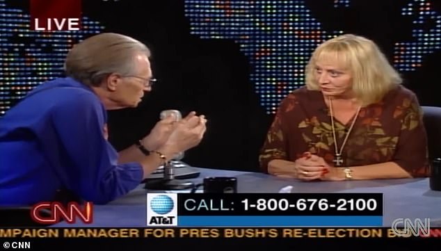 Browne is pictured on Larry King Live