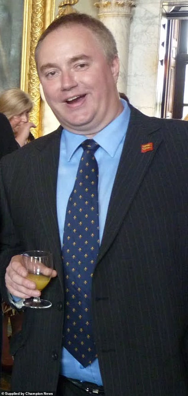 Mr Dinsdale (pictured) died of cancer, aged 55, in October 2020, leaving his vast estate to be fought over by the two women who both claim to be his wife