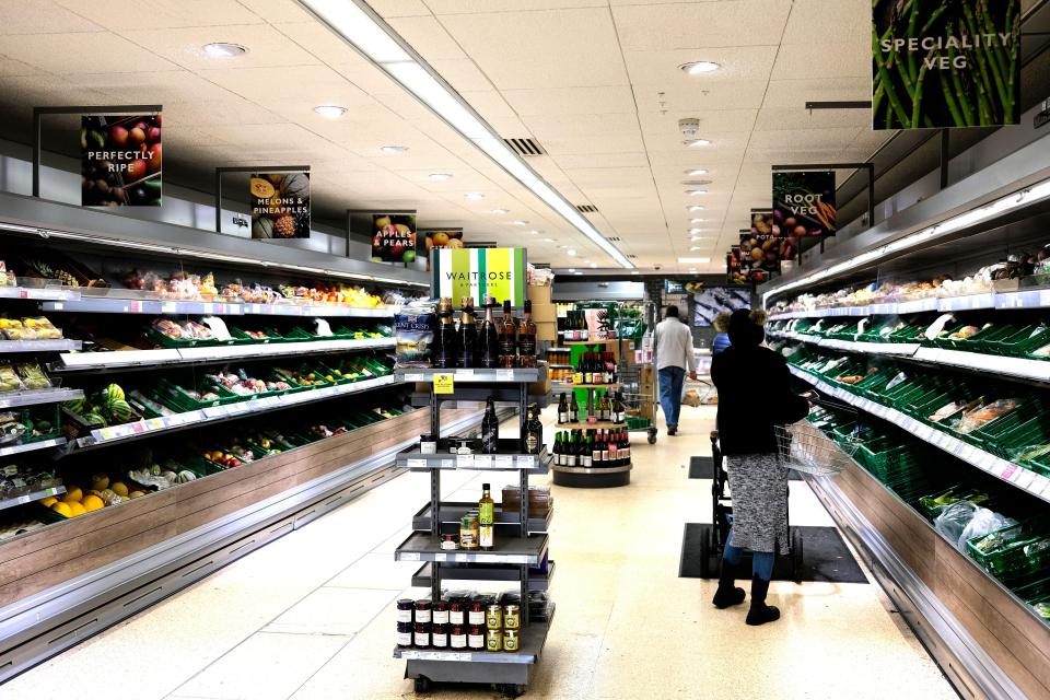 Interior of a Waitrose supermarket.