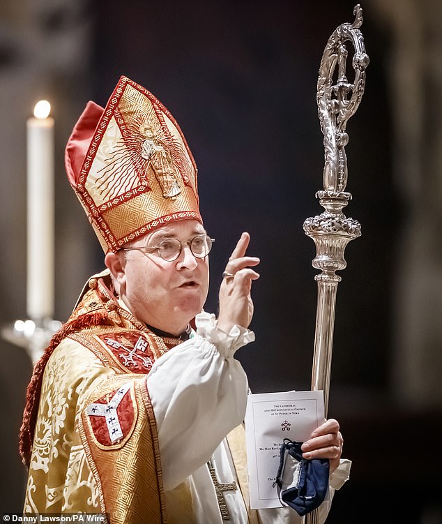 Archbishop of York Stephen Cottrell (pictured) blasted the Reform UK leader's proposals to 'send them back' as 'not a sensible and compassionate response'