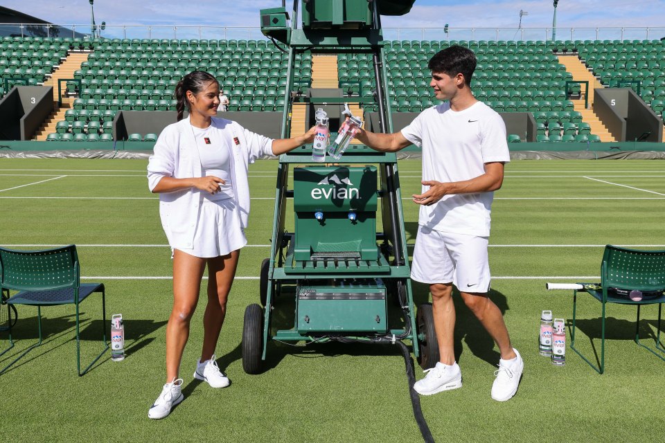 Emma Raducanu and Carlos Alcaraz at a Wimbledon event.