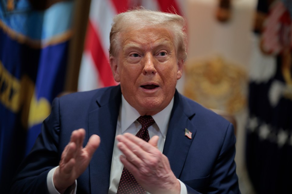 President Donald Trump speaking at a cabinet meeting.
