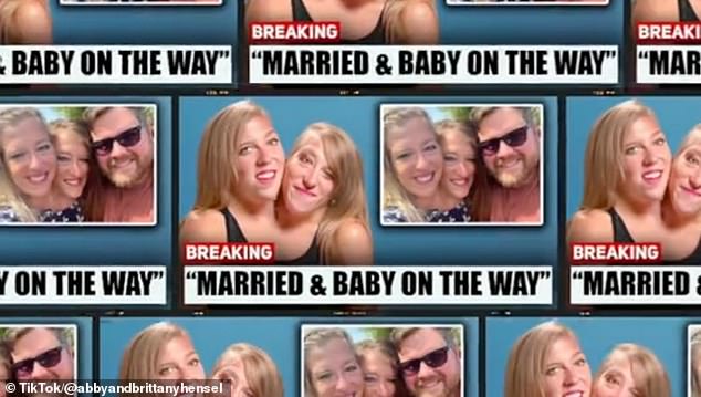Nine months ago, they posted a peculiar video on their TikTok account in November last year with a series of headlines, one of which stated: 'Married and baby on the way'