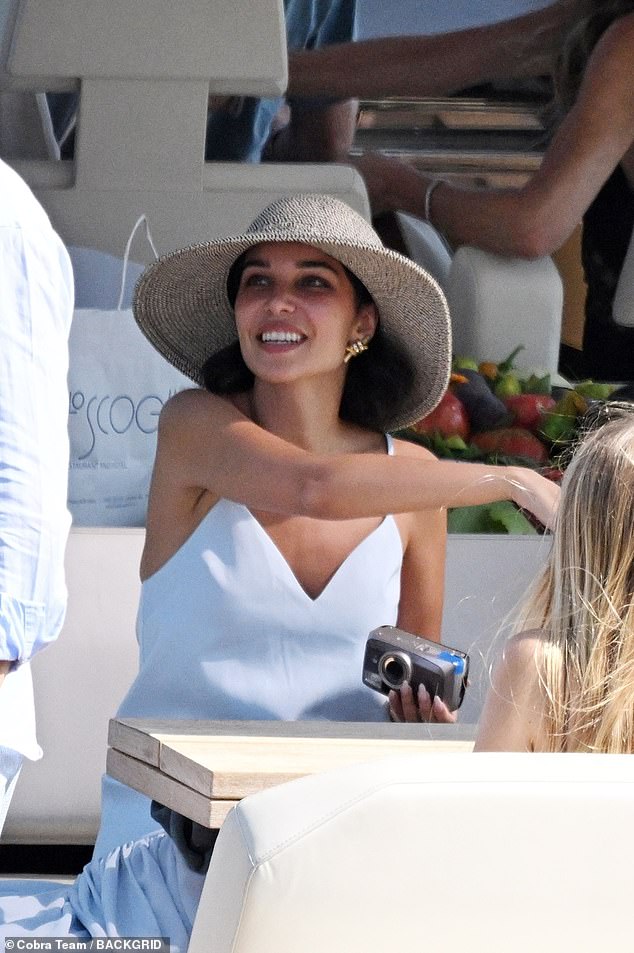he couple, who tied the knot in 1999, were joined by their children Romeo, 22, Harper, 14, and Cruz, 20, who brought also his 29-year-old girlfriend Jackie Apostel (pictured)