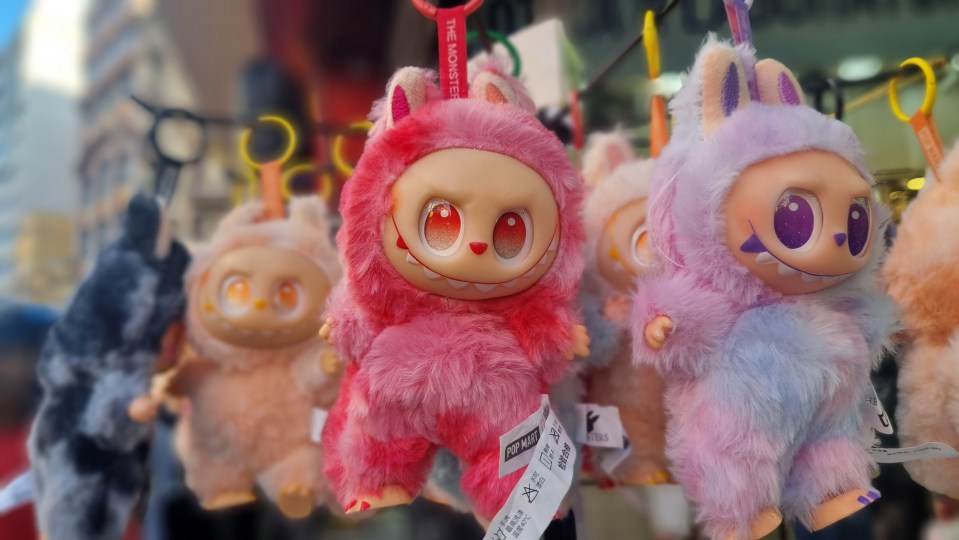 Fuzzy monster keychains.